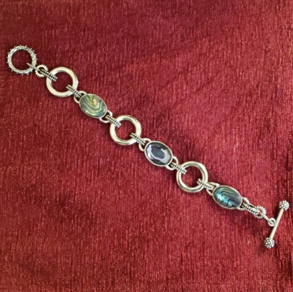 Lia Sophia Epiphany Abalone & Purple Crystal Silver Bracelet - Picture 5 of 7